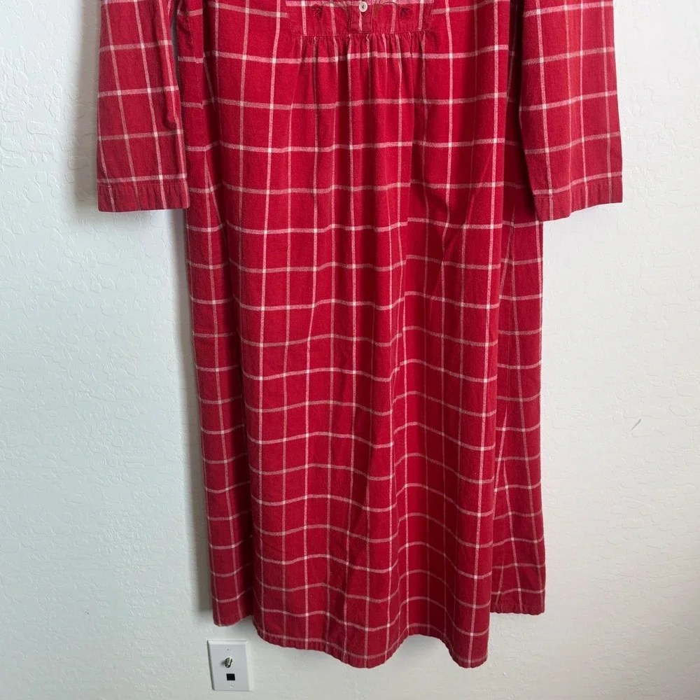 April Cornell Women's L Flannel Nightgown‎ Cabincore Prairie Tomatogirl Plaid